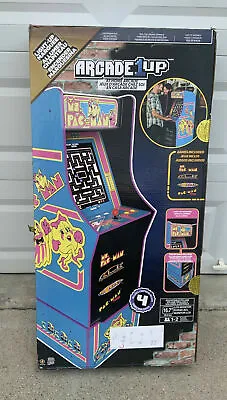 1) Arcade1up Ms. Pac-Man Arcade Machine Includes (4) Video Games + Riser • $999.99