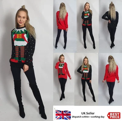 $16.55 • Buy New Women's Unisex Christmas Jumper ELF JOKER Knitted Novelty Elf Body Sweater