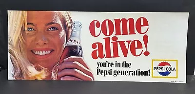 Vintage Pepsi Cola Advertising Sign  Come Alive  1960's NOS Cardstock • $23.50