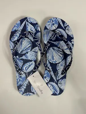 Vera Bradley Womens Blue Morning Sea Shell Flip Flops Size Small 5-6 • $21.24