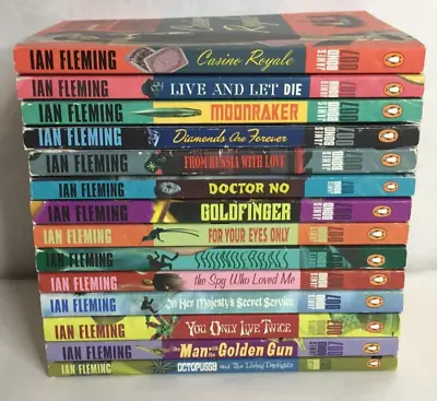 LOT OF 14 JAMES BOND 007 Series Books By IAN FLEMING Matching Rare PENGUIN Cover • $224.99