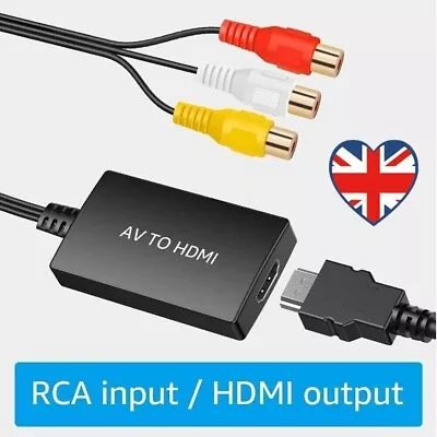 RCA AV S-Video To HDMI-compatible Converter Audio Video Adapter Support NTSC PAL • £9.83