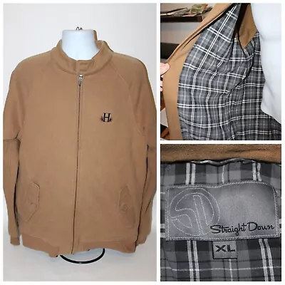 $39.95 • Buy Mens Straight Down Golf Brand Fill Zip Plaid Lined Cotton Jacket Sweater Size XL
