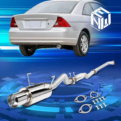 For 01-05 Honda Civic EX EM ES EM2 2DR/4DR 4  Muffler Tip Catback Exhaust System • $130.88