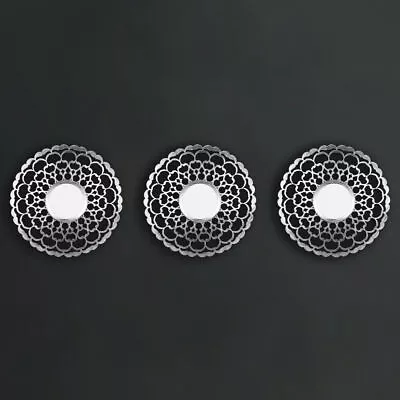 3pc Mirror Set Silver Round Home Decor Hanging Wall Mount Moroccan Style Art • £11.99