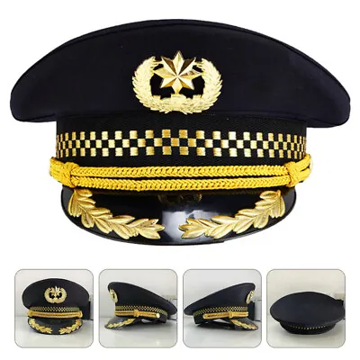 £14.81 • Buy 1Pc Boat Navy Headwear Costume Cosplay Headwear Airline Pilot Officer Costume