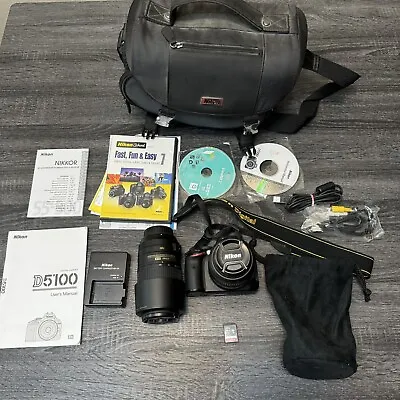 Nikon D D5100 16.2MP Digital SLR Camera -  Kit W/ AF-S 18-55mm & 55-300 Lens • $319.95