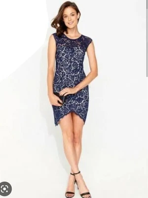$40 • Buy Portman's Signature Size 14 Ladies Lace Navy Midi Dress Cocktail Evening