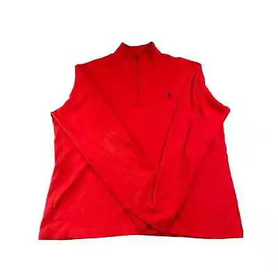 Polo Ralph Lauren Half Zip Polo Long Sleeve Size Xl Pima Cotton Red • $19