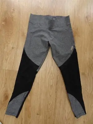 VICTORIAS SECRET Pink Ladies Grey Black Ultimate Leggings Mesh Panel SMALL UK 8 • £9.99