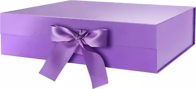 Large Gift Box With Lid For Present 13X9.7X3.4 Inches Purple Magnetic Gift Box  • $20.83