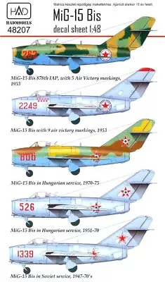 Hungarian Aero Decals 1/48 MIKOYAN MiG-15 Bis  FAGOT  Soviet Jet Fighter • $14.99