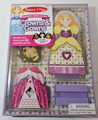 Melissa & Doug Magnetic Dress-Up Doll Crowns & Gowns.23 PCS. Ages 3+. Brand New • $12.95