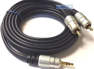 £5.75 • Buy PRO 3.5mm Headphone Jack Stereo To 2 RCA Phono Cable OFC 3M Audio Speaker Lead