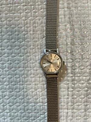 Omega Geneve Watch Manual 20mm Women's Silver Dial Swiss Made Round Vintage • $158