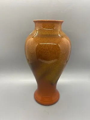 ROYAL HAEGER 9” VASE USA ORANGE & BROWN Glaze Pottery 4031 MID CENTURY MODERN • $40