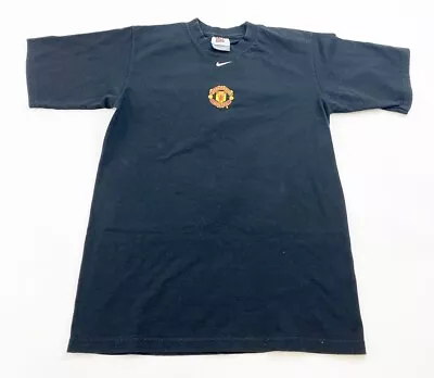 Vintage Manchester United Shirt Mens Small Black Tim Howard Nike Center Swoosh • $44.83