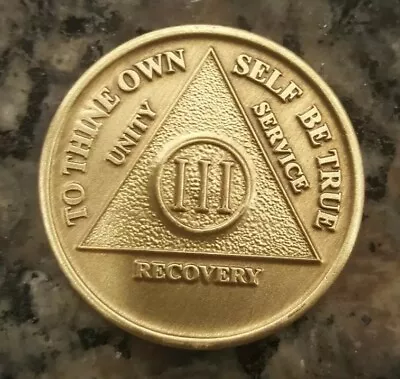 Alcoholic 3 Year Recovery 3 Yr Chip Medallion Coin Medal Token  AA Anonymous • $4.99