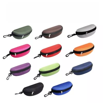 $10.50 • Buy Portable Zipper Eye Glasses Sunglasses Clam Shell Hard Protector Case Box Pouch