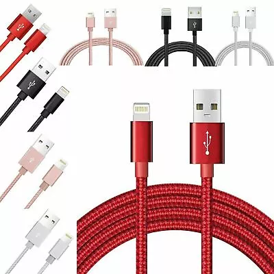 Braided USB Fast Charger Cable - Apple IPhone 5 6 7 8 X XR 11 12 13 14 Pro IPad • £4.99