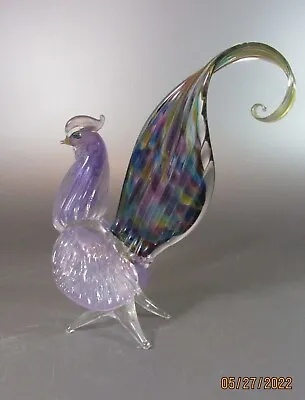 Vintage Murano Hand Blown Venetian Art Glass Rooster Figurine Mid Century 1960's • $54.68