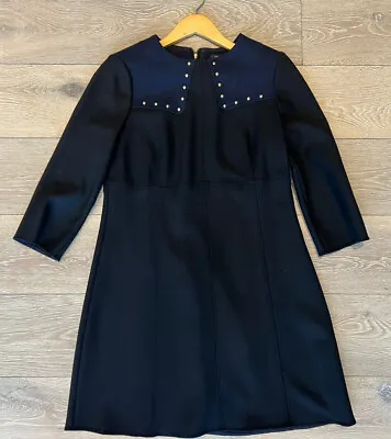 Tara Jarmon  Dress Size 42UK 14Zip Up Closure Long Sleeve Winter Wear Elegant • £37.90
