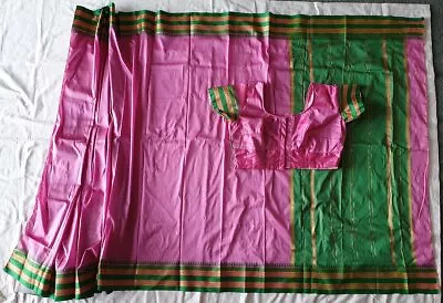 Indian Blended Silk Saree #PO 67 (Pink & Green) / Sari / Salwar / Bollywood • $81