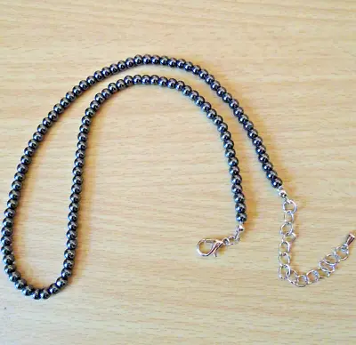 Natural Hematite Necklace Black Stone String Strand Elegant Handmade Free Bag UK • £4.05