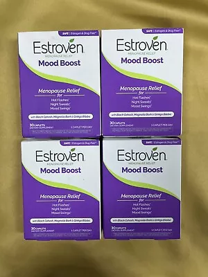 4 New Estroven Menopause Relief Mood Boost - 30 Caplets Each Box • $45