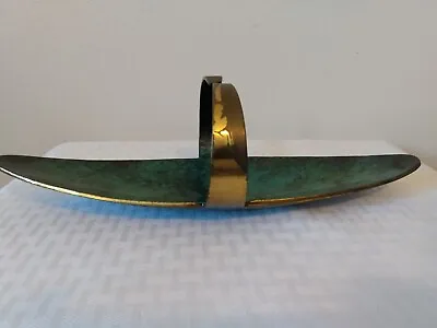 Vintage MCM Pal Bell Co Nut Tray Candy Dish From Israel Brass With Handle • $40