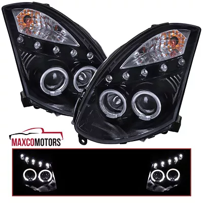 Smoke Projector Headlights Fits 2003-2007 Infiniti G35 Coupe LED Halo Left+Right • $237.49