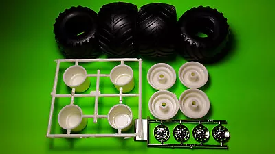 USA 1 1990 Chevy Pickup Monster Truck 1/25 Rims Wheel Tire Chrome Inserts 4X4 • $19.01