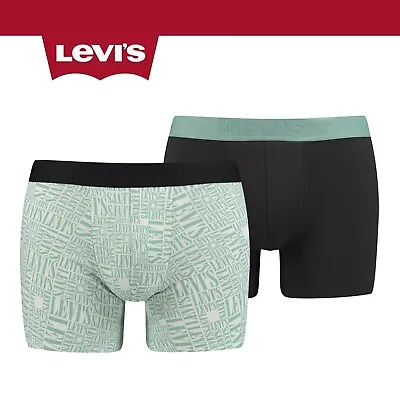 £10.99 • Buy Levis 2 Pack Tall Logo AOP Boxer Briefs Mint Combo Size XLarge XL