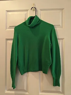 J CREW KELLY GREEN TURTLENECK CASHMERE SWEATER - Womens MEDIUM • $10