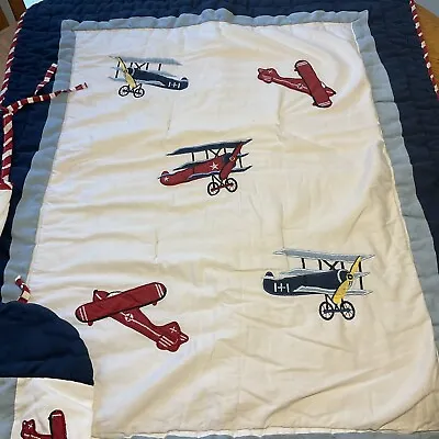 Sweet Jojo Designs Nursery/crib 4-piece Set - Vintage Airplanes - Red/white/blue • $65