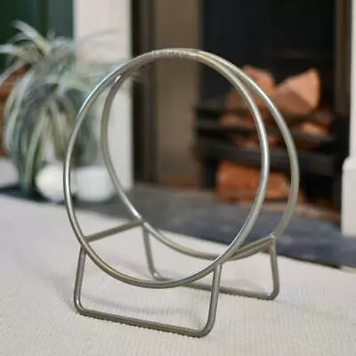 Pewter Finish Contemporary Circular Log Rack & Holder - 45cm • £38