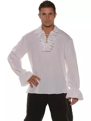 Men's White Gauze Pirate Costume Shirt • $24.91