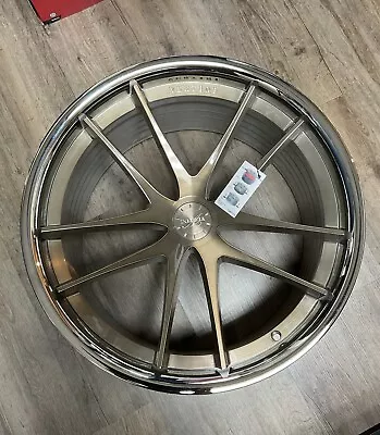 20x10.5 VERTINI WHEELS 'RF1.5' BRUSHED BRONZE + CHROME SS LIP ALLOY WHEEL (NEW) • $300