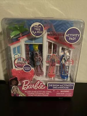 Barbie Design Activity Dreamhouse Incl Activity Pad Stencil Stampers Pen Box Dmg • $9.99