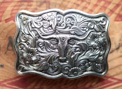 Gist Longhorn Steer Cowboy Cowgirl Western Belt Buckle • $188