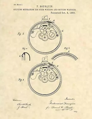 Cartier Mens Watch Official Patent Art Print -Vintage Antique Cartier - 897 • $12.77