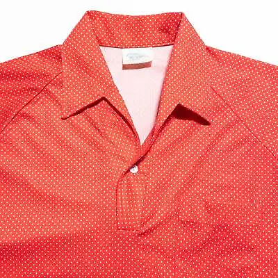 Vintage 70s Disco Shirt Mens Large Leader Of California Polka Dot Red Rockabilly • $39.95