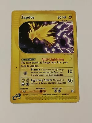 Pokemon Zapdos Non-Holo 44/147 Aquapolis E-Reader MP • $8.50