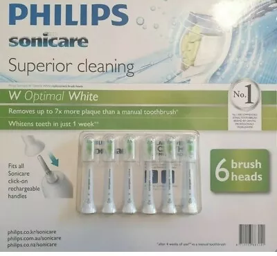 $69.50 • Buy 6 GENUINE Philips Sonicare  Cleaning Toothbrush Replacement Tooth Brush Head