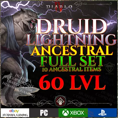 Diablo 4 🐺 Lightning Storm Druid 🐺 Full Ancestral Set 🐺 Season Ladder 3 D4 • $49.99