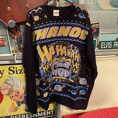 NWT Marvel Avengers Thanos Knitted Ugly Christmas Jumper Sweater Sweatshirt XL • $39.97