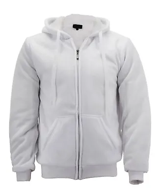 Men's Athletic Warm Soft Sherpa Lined Fleece Zip Up Sweater Jacket Hoodie • $34.60
