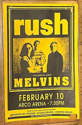 1994 Rush & The Melvins Concert Site Poster Arco Arena Sacramento Bgp Rare • $90