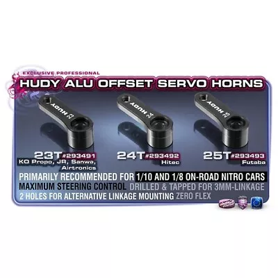 Hudy Alu Servo Horn - Ko Jr Sanwa Airtronics - Offset - 23t - Hd293491 • $28.97