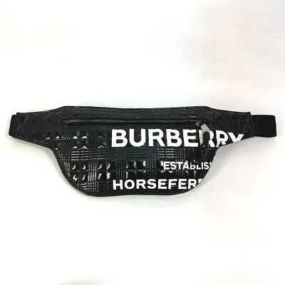 BURBERRY 8028160 Logo BRUMMELL HOSEFEY Waist Pouch Cross Body Bag Black/White • $1064.80